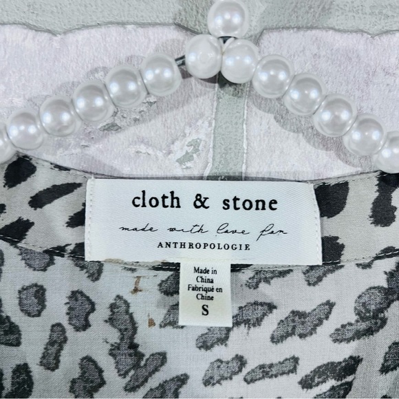 Anthropologie Cloth & Stone Cheetah Print Mini Dress in Olive Size S - Picture 9 of 11